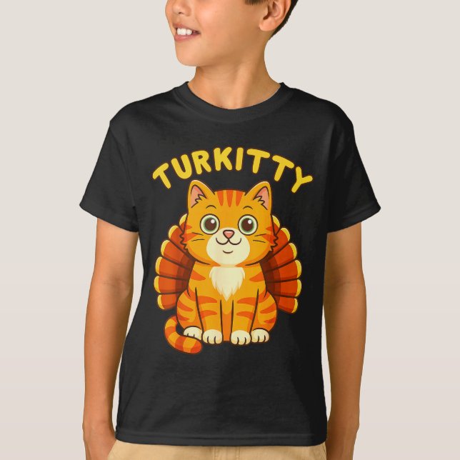 Camiseta Cute Cat Turkey Funny Thanksgiving For Men Women K (Anverso)