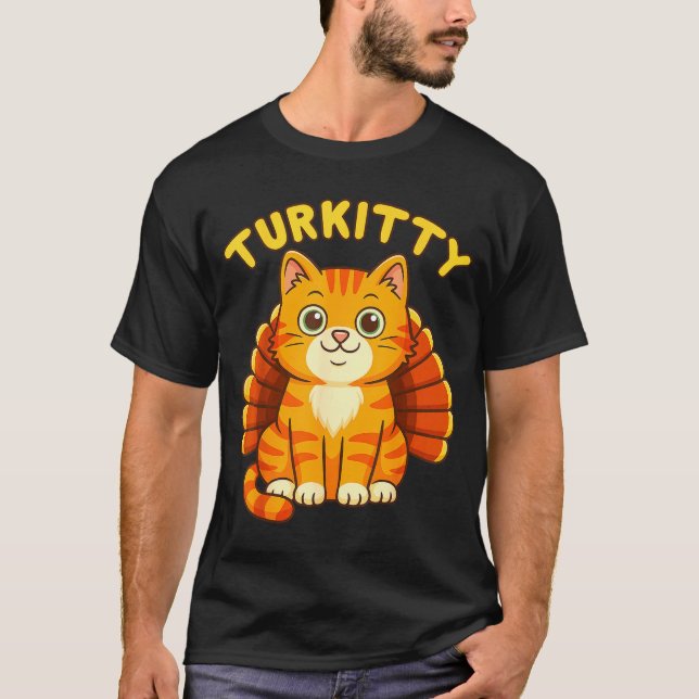 Camiseta Cute Cat Turkey Funny Thanksgiving For Men Women K (Anverso)