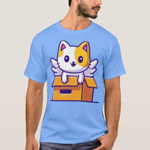 Camiseta Cute Cat Unicorn Play In Box Cartoon