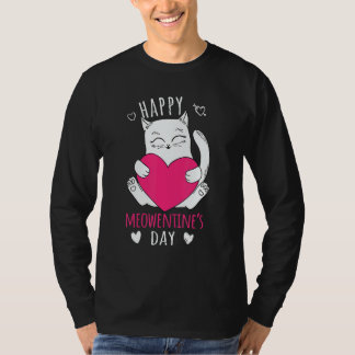 Camiseta Cute Cat Valentines Day Outfit For Women Or Girls 