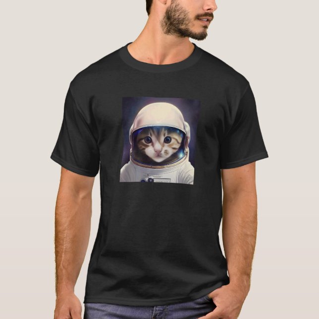 Camiseta Cute Cat Wearing an Astronaut Helmet for Cat & Fel (Anverso)