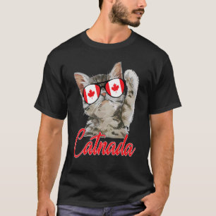 Camiseta Cute Catnada Canadá Cat Maple Leaf Bandera canadie