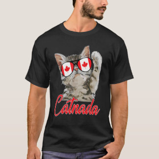 Camiseta Cute Catnada Canadá Cat Maple Leaf Bandera canadie