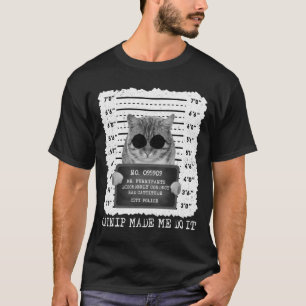 Camiseta Cute Catnip Me Hizo Hacerlo Cat Mugshot Men T-Shir