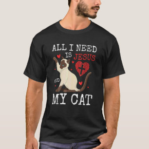 Camiseta Cute Catolica Cristiana Jesús Y Mi Gato Jesús Cris