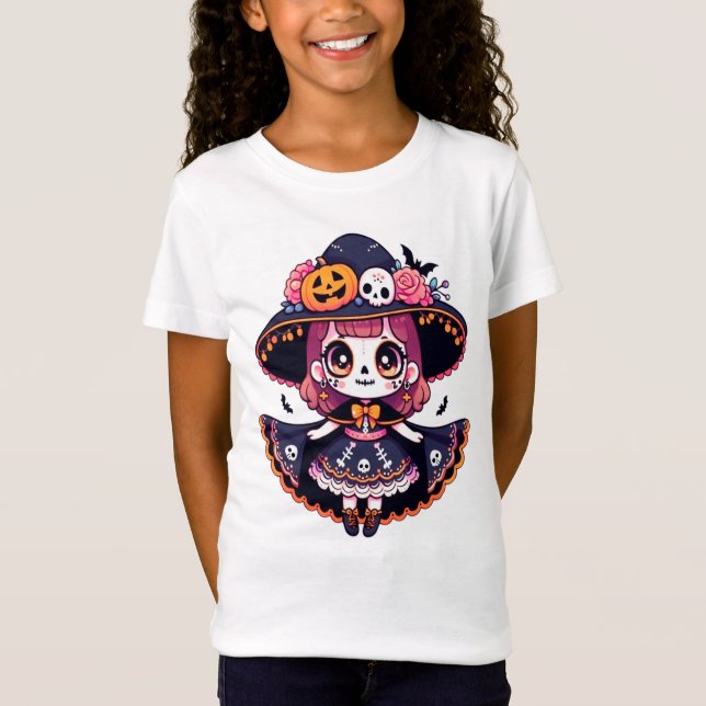 Camiseta Cute catrina girl halloween (Anverso)