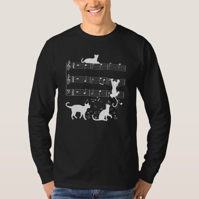 Camiseta Cute cats kittens musical note clef musician (Anverso)
