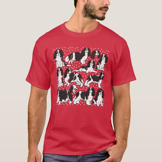 Camiseta Cute cavalier king charles spaniel dog pattern fri (Anverso)