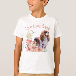 Camiseta Cute Cavalier King Charles Spaniel Floral Perro