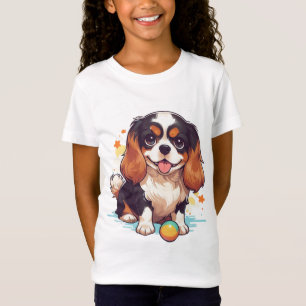 Camiseta Cute Cavalier King Charles Tricolor con una bola