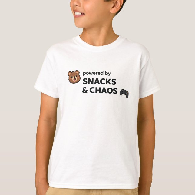 Camiseta Cute Chaos Graphic Tee – Cartoon Bear Back Print  (Anverso)
