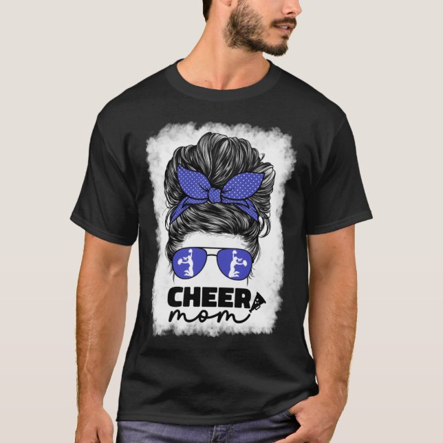 Camiseta Cute Cheer Mom For Women Cheerleader Mom Blue Mess (Anverso)