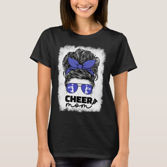 Camiseta Cute Cheer Mom For Women Cheerleader Mom Blue Mess (Anverso)
