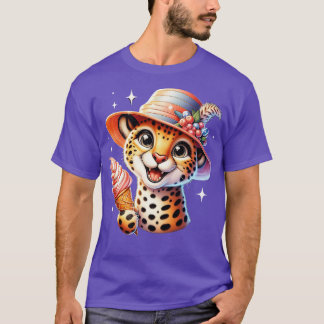 Camiseta Cute cheetah leopardo helado vibraciones de verano