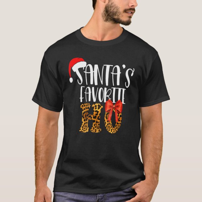 Camiseta Cute Cheetah Santa's Favorite Ho Christmas  Women (Anverso)