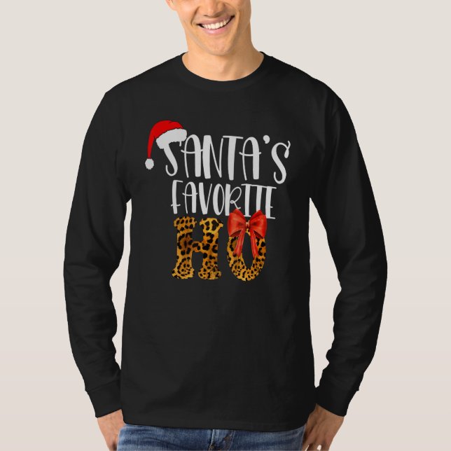 Camiseta Cute Cheetah Santa's Favorite Ho Christmas  Women (Anverso)