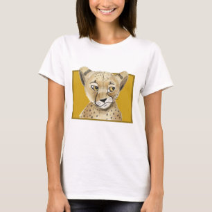 Camiseta Cute Cheetah T-Shirt - Tee gráfico para a