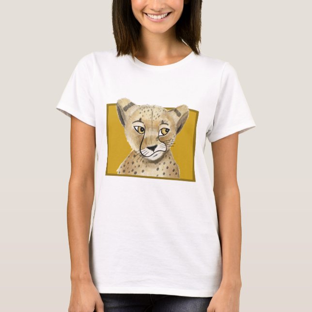 Camiseta Cute Cheetah T-Shirt - Tee gráfico para a (Anverso)
