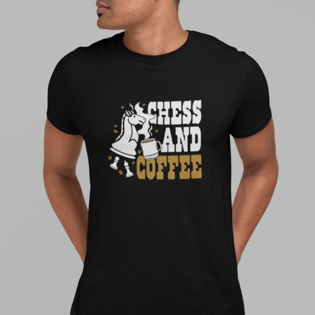 Camiseta Cute Chess and Coffee Chess Lover Knight Art (Cute Chess and Coffee Chess Lover Knight Art T-Shirt)