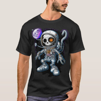 Camiseta Cute Chibi Astronauta Skeleton
