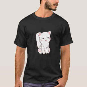 Camiseta Cute Chibi Círculo de gato blanco Tonga Stictout