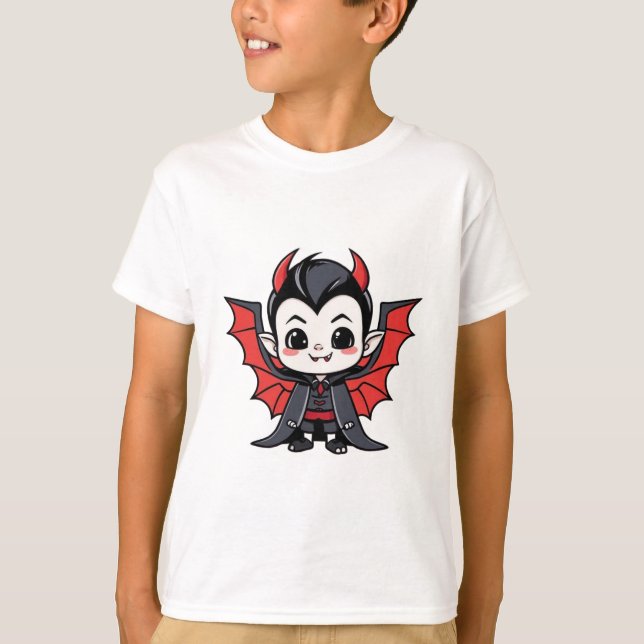 Camiseta Cute Chibi Dracula - Personalizado Halloween (Anverso)