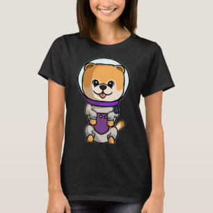 Camiseta Cute Chibi Espacio Perro Pomerania Puppy Posando