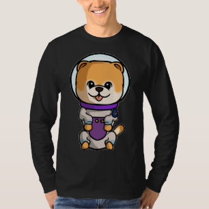 Camiseta Cute Chibi Espacio Perro Pomerania Puppy Posando