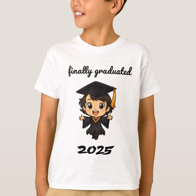 Camiseta Cute Chibi Graduation 2025 T-Shirt - Finalmente Gr (Anverso)
