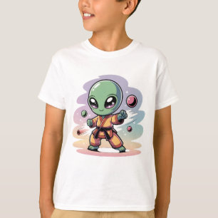 Camiseta Cute Chibi Karate Alien Funny Kawaii UFO