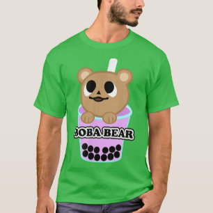 Camiseta Cute Chibi Kawaii Animal Bear Boba Tea Anime Bubbl