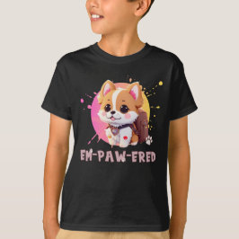 Camiseta Cute Chibi Kawaii Corgi Nombre año escolar atrás