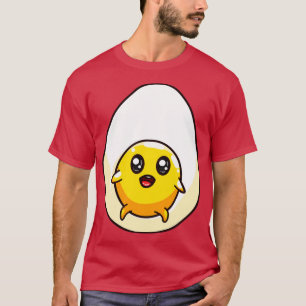 Camiseta Cute Chibi Kawaii Huevos fritos Huevos Alimentos