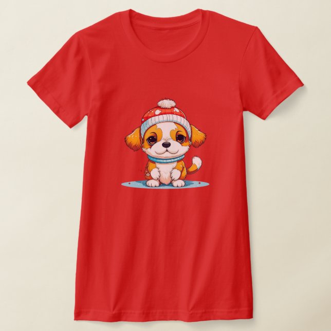 Camiseta Cute Chibi Kawaii Personalizado Navidades Perro Cu (Distribución)