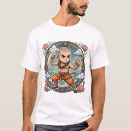 Camiseta Cute Chibi Shaolin Monk Way of the Monk Kanji 