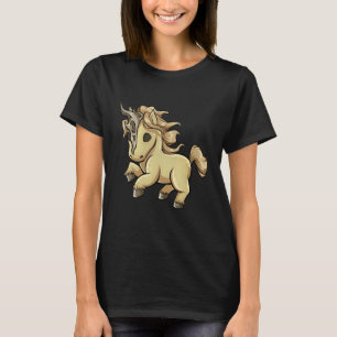 Camiseta Cute Chibi Unicorn con Cuerno de Cule metalizado