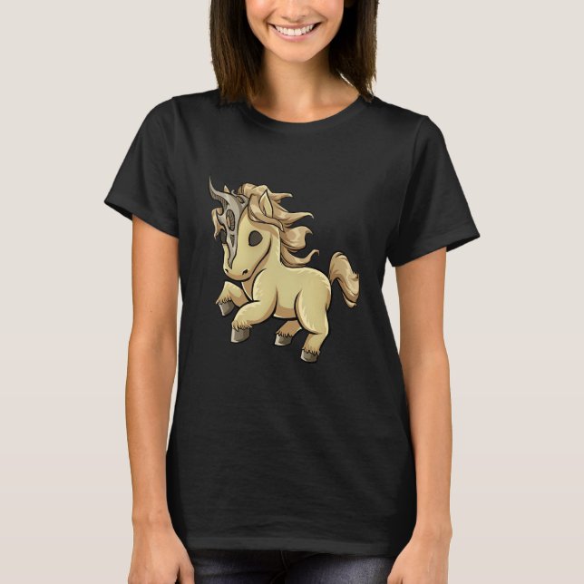 Camiseta Cute Chibi Unicorn con Cuerno de Cule metalizado (Anverso)