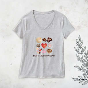 Camiseta Cute Chic Paz Amor Chocolate Caramelo Corazón