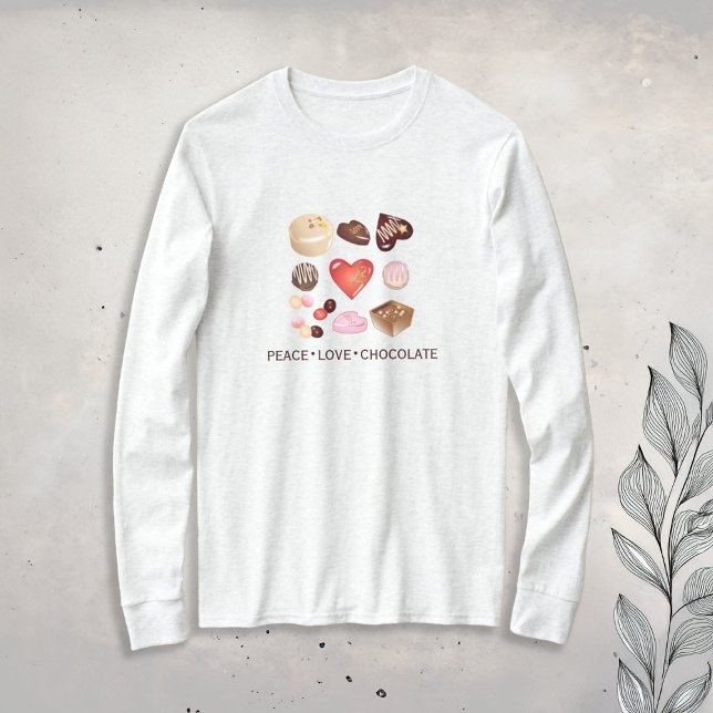 Camiseta Cute Chic Paz Amor Chocolate Caramelo Corazón (Subido por el creador)