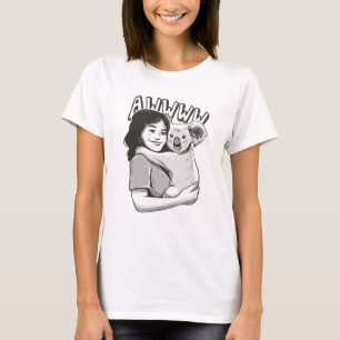 CAMISETA CUTE CHICA HUGGING KOALA