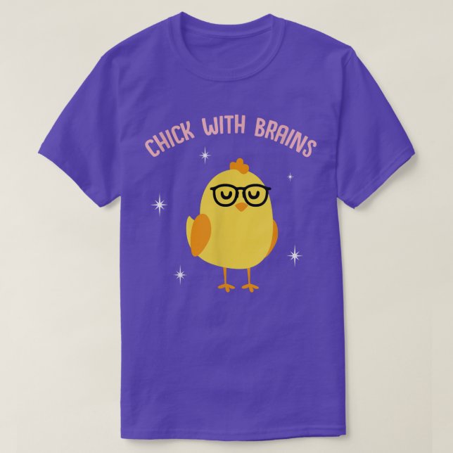 Camiseta Cute Chick With Brains  Funny Meme Saying Quote Gi (Diseño del anverso)
