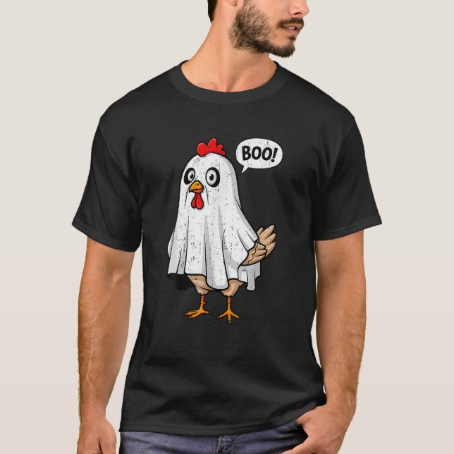 Camiseta Cute Chicken Boo Happy Halloween Costume Men Women (Anverso)
