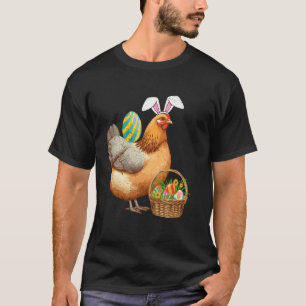 Camiseta Cute Chicken & Bunny Ears Easter Egg Pascua de Res
