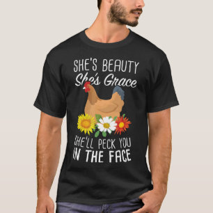 Camiseta Cute Chicken Farming Shell Te Pega En La Cara