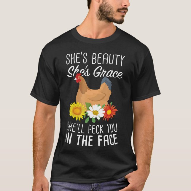 Camiseta Cute Chicken Farming Shell Te Pega En La Cara (Anverso)