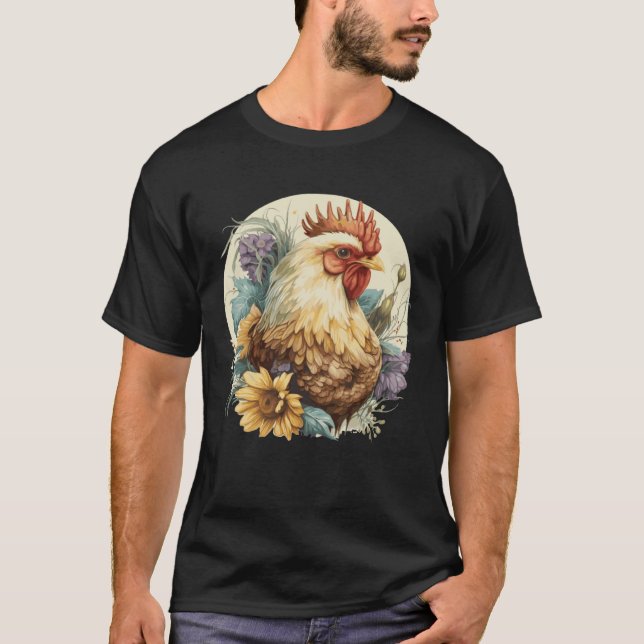 Camiseta Cute Chicken Sunflower Chicken  Farm Animal (Anverso)