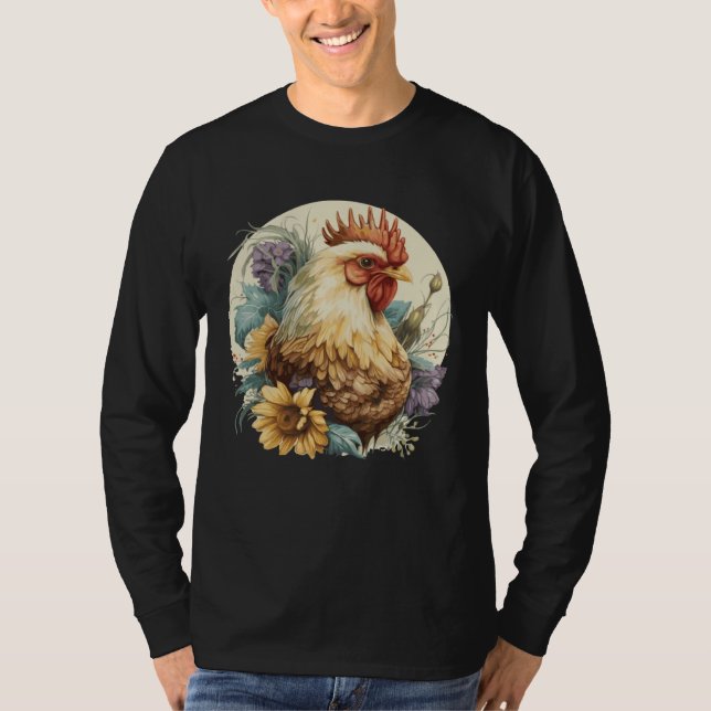 Camiseta Cute Chicken Sunflower Chicken  Farm Animal (Anverso)