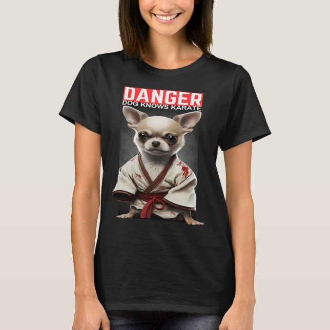 Camiseta cute chihuahua dog knows Karate (Anverso)