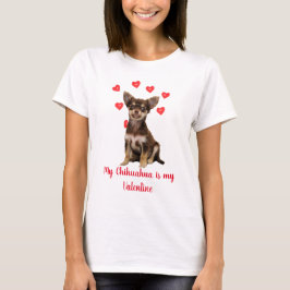 Camiseta Cute Chihuahua San Valentín para Amantes de los Pe