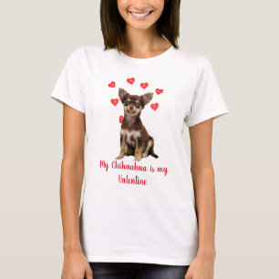 Camiseta Cute Chihuahua San Valentín para Amantes de los Pe